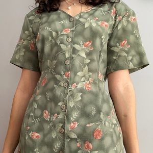 🌷Vintage olive green maxi dress | Robe vintage maxi vert olive